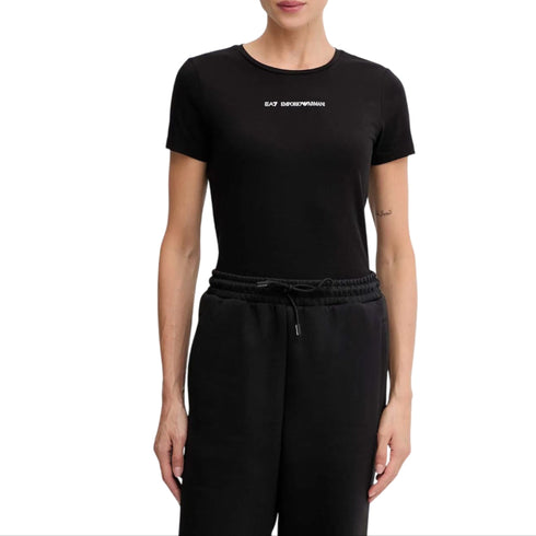 T-shirt Donna in cotone elasticizzato, a maniche corte, dal fit aderente